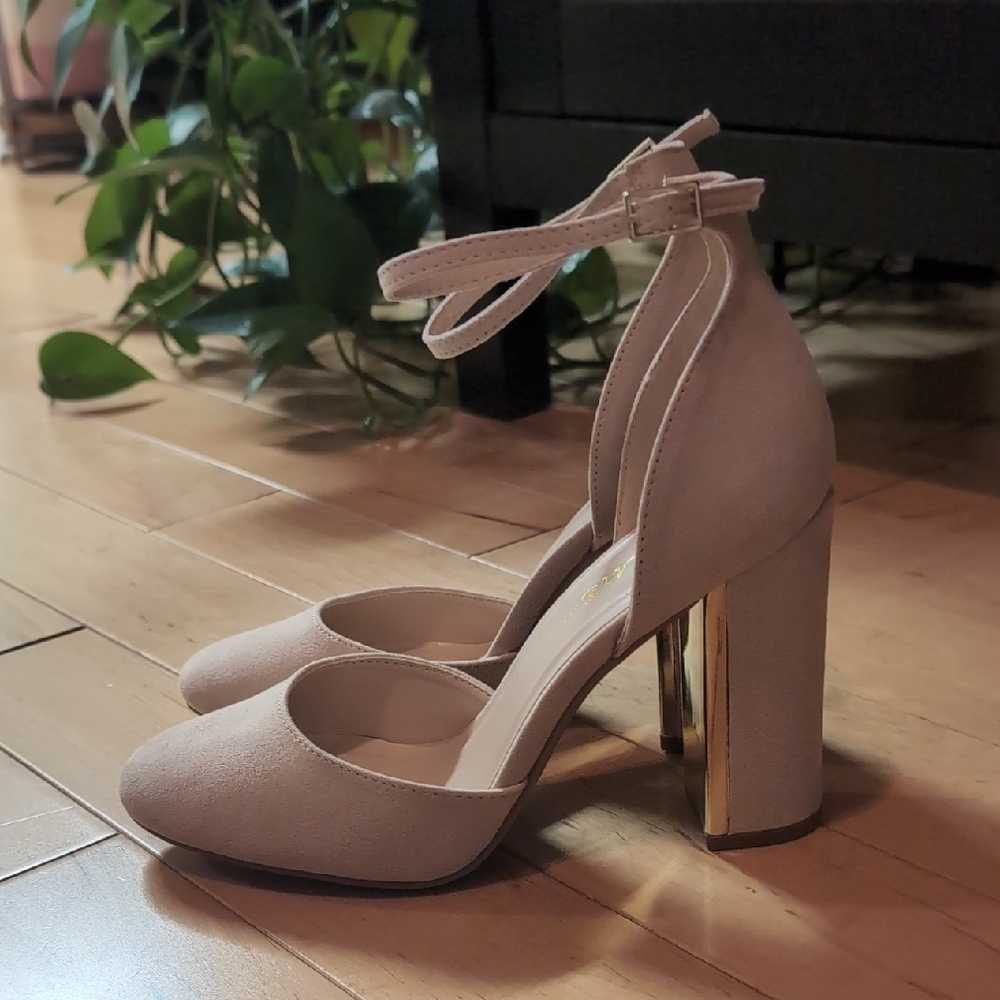 Lulu's Cream Ankle Strap Heels